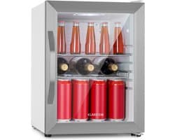 Klarstein Flessenkoelkast Beersafe Crystal White bierkoelkast, drankkoelkast met glazen deur, koelkast, met een inhoud van 33 liter - LED - RVS - Touch - Bottle Cooler - Bierkoeler - Drankkoeler