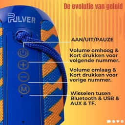 Pulver draadloos Speaker Oranje & blauw - Muziek box - TG Prox - 10 watt - Speakers – Draadloos – werkt op bluetooth — thumbnail 2