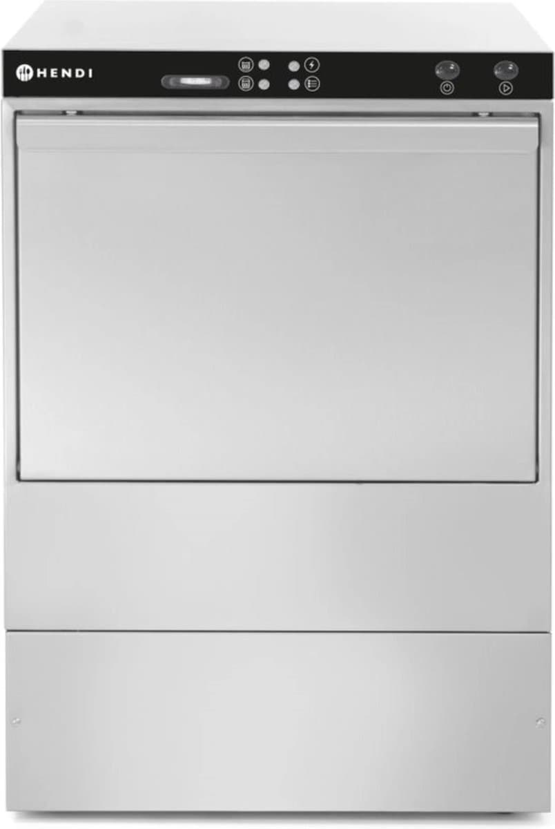 HENDI Elektronische vaatwasser – afvoerpomp – dubbelwandige deur – 400V – 6600W – 576x645x837 mm — afbeelding 1