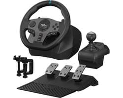 PXN - V9 - Race Stuur - Met Pedalen en Shifter - 270/900°- Game Stuur - Geschikt voor - PS4 - Xbox One - PC - Xbox Series X|S - PS3 - Met App