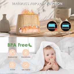 Aroma Diffuser & Zoutlamp 2-in-1 - Vlameffect & Luchtbevochtiger met LED Verlichting — thumbnail 9