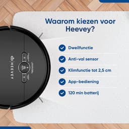 Heevey Robotstofzuiger met dweilfunctie - Automatisch oplaadstation - Dweilrobot - Robotstofzuiger huisdieren — thumbnail 3