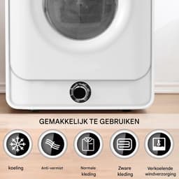 Afvoerdroger 3 Kg - Compacte Trommeldroger Met 5 Programma's, Oververhittingsbeveiliging, Wandmontage - Wit — thumbnail 7