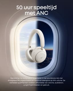 soundcore Space 2 by Anker, Active Noise Cancelling Koptelefoon, Comfortabele Pasvorm, 50H Speeltijd, LDAC Hi-Res Draadloze Audio, Dual Connection, Helderre Gesprekken, Bluetooth 6.1, Nap Mode, Draagdetectie — thumbnail 10
