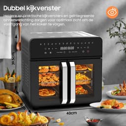 AIMASON AFTO-2301DT Airfryer 23L Dual Zone - XXL Airfryer met Franse Deuren - Heteluchtfriteuse Oven met Dubbele Kamer - 15 Programma's - 2200 W - 12 Accessoires - Verwijderbare Tussenwand voor Kookruimte - 50-200°C — thumbnail 3