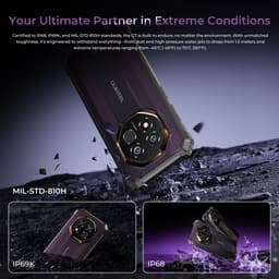 OUKITEL G7 Rugged Smartphone 2026 nieuw - 24GB RAM - 256GB ROM - 6,52 inch - 10600 mAh - Android 16 - IP68/IP69K Outdoor telefoon - Gemini Ai - 64MP Camera - NFC GPS - Zwart — thumbnail 2