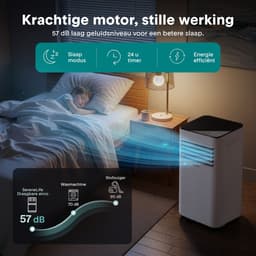 SereneLife Mobiele Airco - 9000 BTU - Airconditioner met Verwarming - WiFi - Koelen, Verwarmen en Ontvochtigen - Inclusief Raaminstallatiekit - Grijs — thumbnail 8