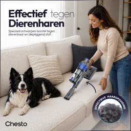 Chesto T1 Steelstofzuiger Draadloos 400W – 35.000 Pa – Ultralicht – LED-zuigmond – 3 Opzetstukken — thumbnail 11