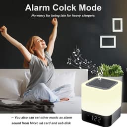 Oneay Bluetooth-nachtlampje — Een draadloze Bluetooth-speaker met ledverlichting en zeven kleurmodi, voorzien van een ingebouwd klokdisplay. Een ideaal cadeau voor vrienden en collega's. — thumbnail 2