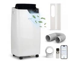 Komodo Frosty+ Mobiele Airco 12000 BTU – 4-in-1 Airconditioner – WiFi App & Afstandsbediening – Airco met Raamafdichtingskit & Afvoerslang – Ontvochtiger & Ventilator