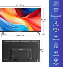 ANTTEQ S50-AU1.Q1 - 50 Inch (127 cm) Smart TV - 4K UHD LED - Android TV - Frameless Design - HDR - Google Assistant & Chromecast — thumbnail 7
