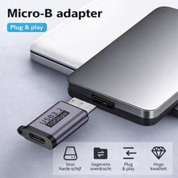 Aventrix USB-C naar Micro USB 3.0 Adapter – 10Gbps – Voor Externe Harde Schijf HDD/SSD – Verloopstekker – Geschikt voor Externe Harde Schijf / Seagate / WD / My Passport / Laptop / MacBook / Tablet — thumbnail 2