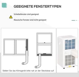 Mobiele Airconditioner 3-in-1 – Koelen, Ontvochtigen & Ventileren – 24h Timer, 2 Snelheden – 30,5 x 32,8 x 67,8 cm / 12,0 x 12,9 x 26,7 inch – Wit — thumbnail 8