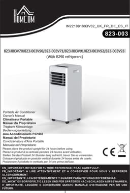 Mobiele Airconditioner 3-in-1 – Koelen, Ontvochtigen & Ventileren – 24h Timer, 2 Snelheden – 30,5 x 32,8 x 67,8 cm / 12,0 x 12,9 x 26,7 inch – Wit — thumbnail 2