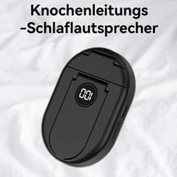 Bluetooth-slaapluidspreker, geschikt voor gebruik onder een kussen, mini-luidspreker met botgeleiding, draagbaar, met timer, telefoonhouder, TF-kaartsleuf, 20 uur batterijduur, 3W vermogen, helpt bij slaap en ontspanning (zwart). — thumbnail 5