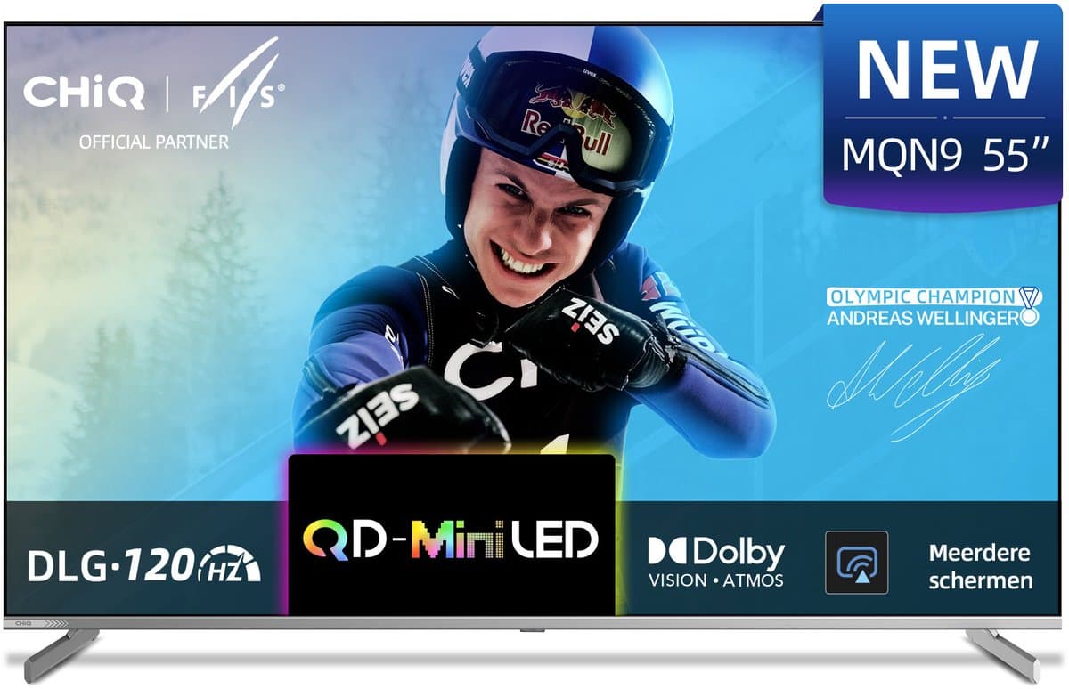 CHiQ M55QN9G - Smart TV 55 Inch - 4K Mini LED - QLED Smart TV - Google TV 5.0 - Dolby Vision - 2025 — afbeelding 1