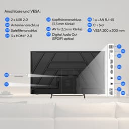 MEDION 125.7 cm 50" QLED Ultra HD TV Smart TV Dolby Vision HDR Dolby Atmos VIDA Store Prime Video Disney+ DAZN HbbTV PVR Bluetooth HD+, MD850602 — thumbnail 8