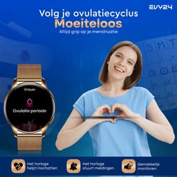 Evy24 Smartwatch Pro 42mm - Smartwatch Dames - Horloge met Belfunctie - Sporthorloge Dames - AMOLED - Bloeddrukmeter - Stappenteller - Android en iOS - Roségold — thumbnail 5
