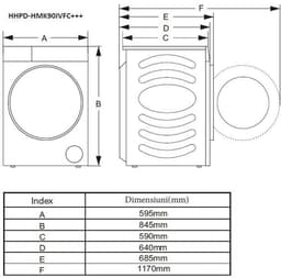 Heinner HHPD-HMK90IVFC+++ Warmtepompdroger – 9 kg – 14 programma’s – Touch Control – Schoendroogrek – Inverter – Kinderslot - Wit – 5 Jaar Garantie — thumbnail 13