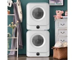 Re-purelife® luchtafvoerdroger 3 kg - wasdroger van roestvrij staal - droogtrommel met 5 programma’s en oververhittingsbeveiliging - wandmontage design - wit 49,5 × 43,5 × 59,5 cm
