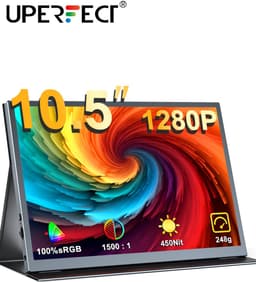 UPERFECT Portable Monitor J10 10" 1280P 60HZ 3:2 1500:1 IPS 16.7M(8Bit) MiniHdmi draagbaar scherm | 100% sRGB draagbare monitor| 180° Auto-Rotatie portable monitoren| Anti-verblindend IPS | Dual USB-C — thumbnail 1