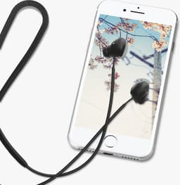 kwmobile Strap Compatible with Anker Soundcore Space A40 - Silicone Cord Holder for Wireless Earphones - Black — thumbnail 2