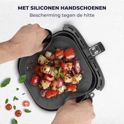 Fentic Airfryer Siliconen Bakje + Oven Wanten – 20,5 cm - Geschikt voor Philips, Cosori, Ninja, Tefal, Cecotec – Accessoires voor Airfryers - Grijs — thumbnail 2