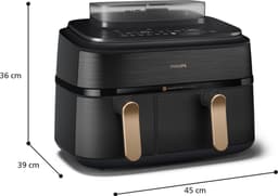 Philips 5000 series NA552/00 - Dubbele heteluchtfriteuse - 9L - 2750W - Zwart — thumbnail 4