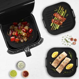Fentic Airfryer Siliconen Bakje + Oven Wanten – 20,5 cm - Geschikt voor Philips, Cosori, Ninja, Tefal, Cecotec – Accessoires voor Airfryers - Zwart — thumbnail 6
