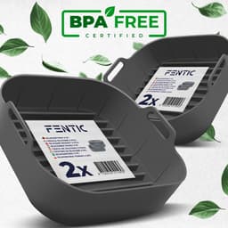 Fentic Airfryer Siliconen Bakje – 2 Stuks – 20,5 cm – Herbruikbaar – Geschikt voor Philips, Cosori, Ninja, Cecotec, Tefal, Princess – Accessoires voor Airfryers — thumbnail 7