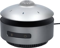 UFO BlueTooth speaker die écht zweeft door magneten! - Draadloos - Muziek box speelgoed met ingebouwde lampen - Vliegende schotel is USB-C Oplaadbaar - 14cm Diameter - Zilver en Donkergrijs — thumbnail 4