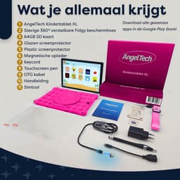 AngelTech Kindertablet XL – 3+4GB RAM - 32+64GB – Android 14 - 100%Kidsproof – Extra Groot – Vanaf 3 Jaar - Ook Voor Volwassen Gebruik - 10 Inch - Ouderlijk Toezicht – Fidgy Beschermhoes – Roze — thumbnail 7