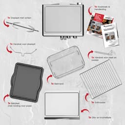 TurboTronic AFD32 Airfryer XXL en Oven – 12 Kookprogramma's – Vrijstaande Mini Oven – Instelbaar van 25 tot 230°C - 32L - Zilver — thumbnail 9