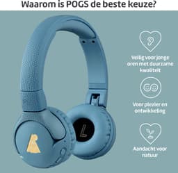 POGS - The Gecko 2 - Draadloze on-ear kinder koptelefoon - Bluetooth - Veilige volumebegrenzing - Duurzaam - Gratis app voor extra functies - rBlauw — thumbnail 6