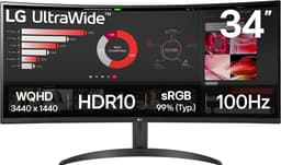 LG 34WR50QK-B - QHD Curved Ultrawide Monitor - 100hz - 34 inch — thumbnail 1