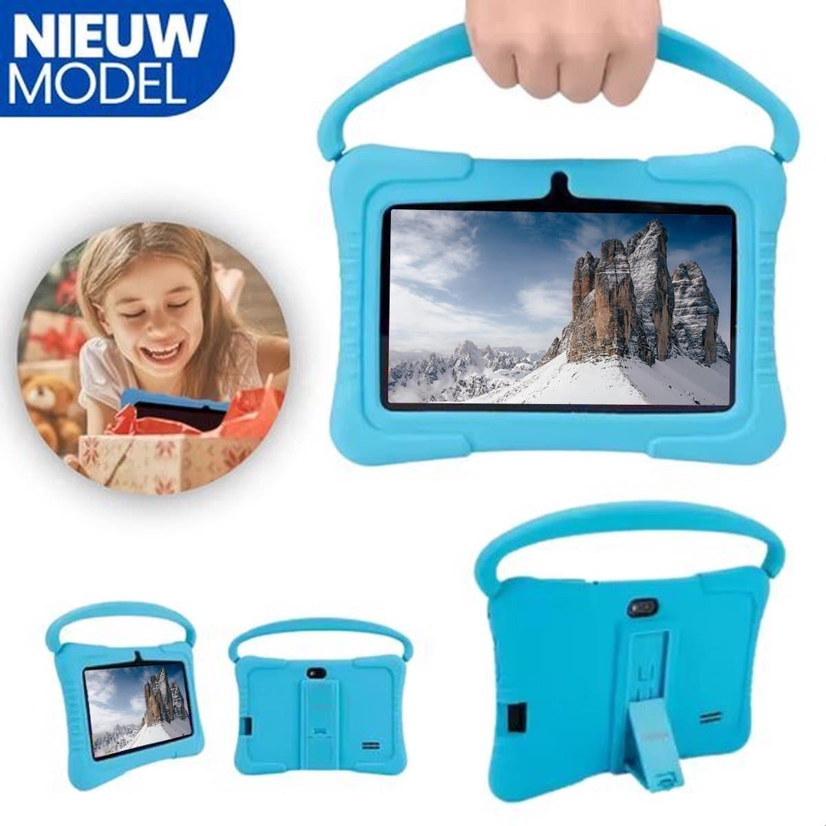 Kinder Tablet vanaf 3 jaar – 7 Inch – Android 8 – 16GB – Camera Voor & Achter – Blauw — afbeelding 1
