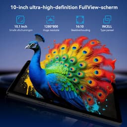 Hotlight C108 - Android 16 Tablet - 10.1 inch - 30(6+24)GB RAM/128GB ROM - Gemini AI - Wifi 6 - Met Toetsenbord, Muis, Oordopjes & Bescherming – Zwart — thumbnail 3