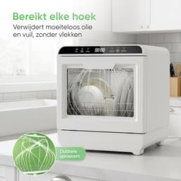 Heevey Mini Vaatwasser - Vrijstaande vaatwasser - Campingvaatwasser - 5 Wasprogramma's - Afwas - Sterilisatiesysteem - Droogfunctie 75°C — thumbnail 5
