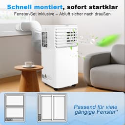 NETTLIFE Mobiele Airco 3-in-1 | 9000 BTU | Met Afvoerslang | Afstandsbediening LED Display Timer Wielen & Draaggreep | Voor Ruimtes Tot 25 m² — thumbnail 3