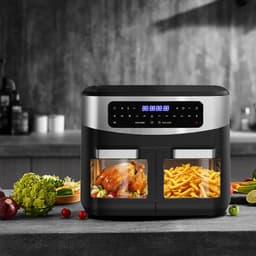 Dewelling KDFO-5511DTW XXL 12L Two Zone Airfryer met afneembare scheidingswand – 2600W Heteluchtfriteuse met zichtvenster — thumbnail 4