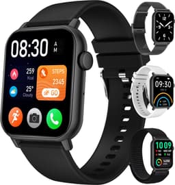 Siltcon® Smartwatch Heren Pro - Smartwatch Dames Pro - Sporthorloge Dames & Heren - Stappenteller Horloge - Hartslagmeter – Bloeddrukmeter - Slaapmonitor - Saturatiemeter – Belfunctie - Elke Smartphone - RVS - Elke pols - Incl. 4 Bandjes — thumbnail 1