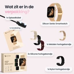 Siltcon® Seréa Smartwatch Dames - Horloge Dames - Stappenteller Horloge Dames - Hartslagmeter - Slaapmonitor - Saturatiemeter - Belfunctie - Geschikt voor iOS/Android - AMOLED - RVS - Elke pols - Incl. 5 Bandjes — thumbnail 10