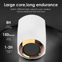Gigicial Bluetooth-luidspreker - Draagbare luidspreker - Bluetooth V5.0 en 3D-stereogeluid - Enkel apparaat - Witte draadloze Bluetooth-luidspreker — thumbnail 3
