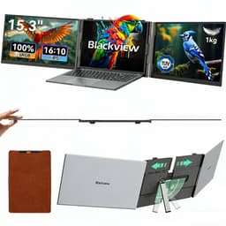 Blackview DCM8 15.3" Dubbele Draagbare Monitor – 100% sRGB – Extra Laptopscherm 13-17.3" – Uitbreidingsscherm – Plug & Play – Geschikt voor PC, Laptop, Xbox, PS3/4/5, Switch – Grijs — thumbnail 1