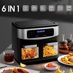 House of Balance Dubbele Airfryer XXL 12L - Airfryer Dubbel met Kijkvensters - Airfryer Oven incl Accessoires - Airfryers - 10 Programma's - Touchscreen — thumbnail 2