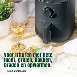 Quvo® Mini Airfryer - Airfryer - Heteluchtfriteuse - Anti-Aanbaklaag - Zwart - 23cm x 29cm x 30cm — thumbnail 2