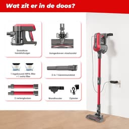 Steelstofzuiger Draadloos – 500W Krachtige Stofzuiger – 50.000Pa Zuigkracht – Verwijderbare Accu – LED Display – HEPA Filter – Handstofzuiger – Voor Vloeren, Tapijt & Huisdieren — thumbnail 8
