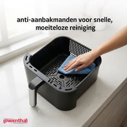 Dubbele Airfryer XXL 11L - BPA & PFAS Vrij - Dual Heteluchtfriteuse XL Tot 8 Personen - Slimme Functies: Smart Finish & Match Cook 60–200°C - Vaatwasserbestendige Manden - Antiaanbaklaag - 2800W - Zwart - Löwenthal — thumbnail 5