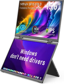 MINIX SF15 FOLD 15.6" Portable Monitor - Touchscreen - IPS Beeldscherm - Laag Blauw Licht - Inclusief Beschermhoes - Full HD - voor Laptops/Studie/Creatieve Projecten/Kantoorsamenwerking - Zwart — thumbnail 1
