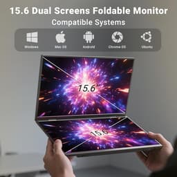 MINIX SF15 FOLD 15.6" Portable Monitor - Touchscreen - IPS Beeldscherm - Laag Blauw Licht - Inclusief Beschermhoes - Full HD - voor Laptops/Studie/Creatieve Projecten/Kantoorsamenwerking - Zwart — thumbnail 2